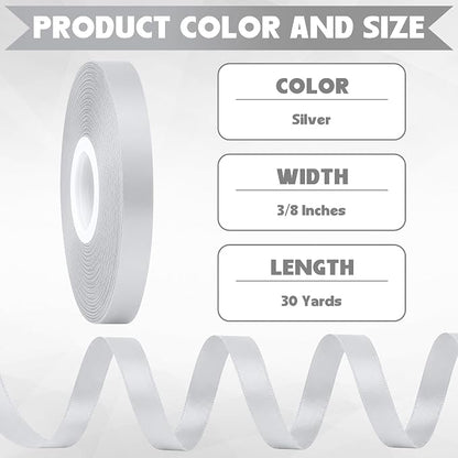 3/8In 30Yards Thin Silver Ribbon - Image 2
