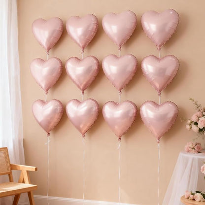 Baby Pink Cream Heart Balloons, Pastel Pink Helium Balloon - Image 5