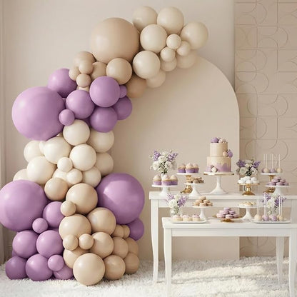 RUBFAC Dusty Purple Balloons 129pcs Different Sizes Pack of 18 12 10 5 Inch | - Image 7