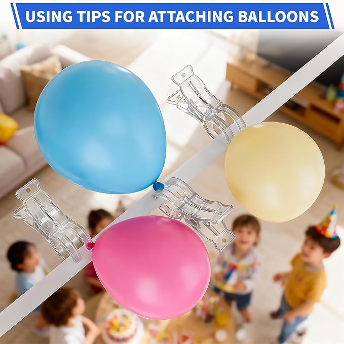 15 Pack Balloon Arch Clips, Large Clear Spring Clamps - Image 7