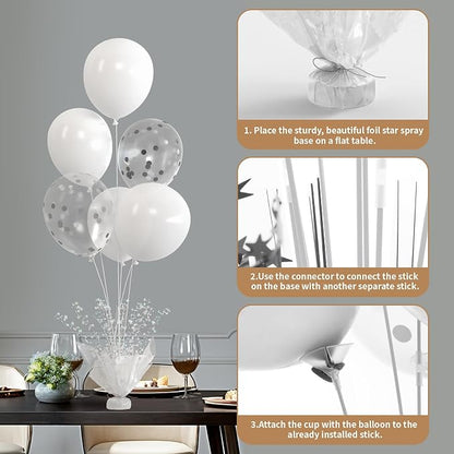 6 Set White Table Balloons Centerpiece - Image 5