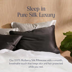 Brooklinen Mulberry Silk Pillowcase – 100% Pure Silk Pillow Case, Soft & Durable, Anti-Friction Comfort, Hight Quality Smooth Texture – Machine Washable & Breathable – Standard Size (Carbon)