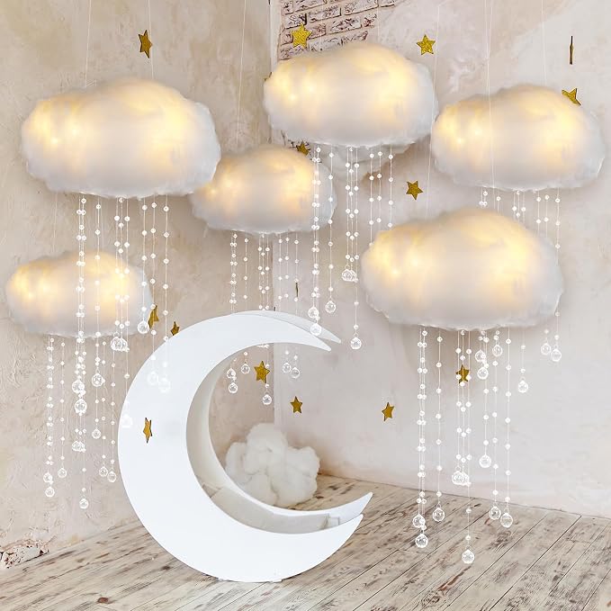 Marsui Artificial Cloud Props LED Hanging Cloud Light String Fake Imitation 3D - Image 9