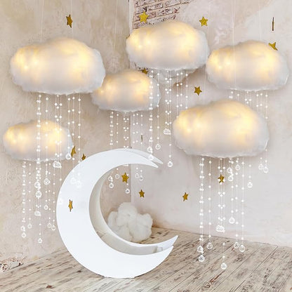 Marsui Artificial Cloud Props LED Hanging Cloud Light String Fake Imitation 3D - Image 9