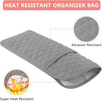 Heat Resistant Hair Tools Organizer Bag Portable Travel Storage Cover Pouch for Hair Straighteners, Curling Irons, Flat Irons and Hot Styling Tools(13.8" x 5.5")
