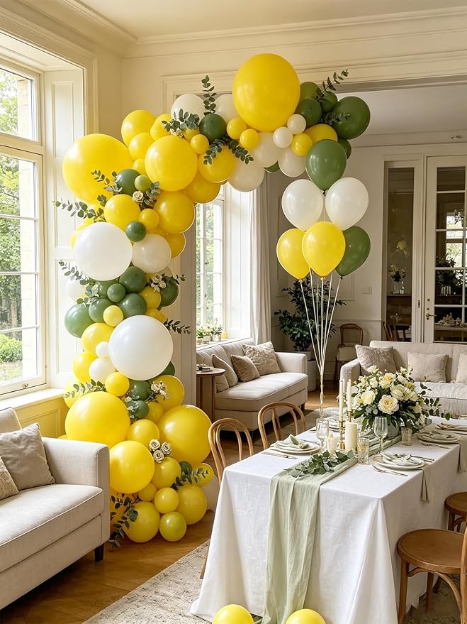 Yellow Balloons 125 Pcs Different Sizes 18 12 10 5 Inch Matte Yellow Latex - Image 6