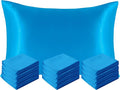 NTBAY 12 Pack Satin Queen Pillowcases for Hair and Skin, Luxurious and Silky Pillow Cases with Envelope Closure, 20 x 30 Inches, Royal Blue