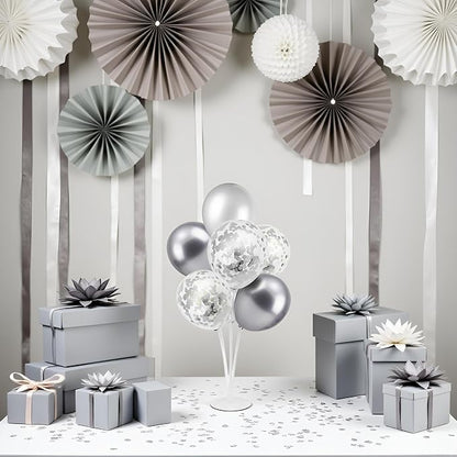 ZJDHPTY 4Set Silver Balloon Stand Table Centerpieces Party Decor | 25th Wedding - Image 4