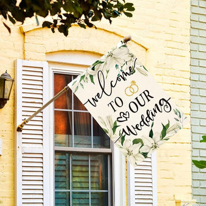AVOIN colorlife Welcome to Our Wedding House Flag 28x40 Inch | Double Sided - Image 2