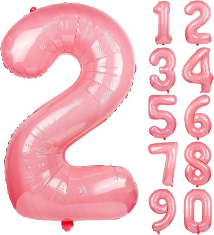 Macaron Pink Number 2 Balloon 40in Large Helium Foil Polyester Film Balloon | by Exquisitehighqualitypartydecorationstomeetyoureveryneed%EF%BC%81
