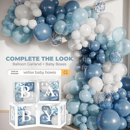 Vellax 146-Pc Balloon Garland Arch Kit, Dusty & Light Blue, light blue & white - Image 5