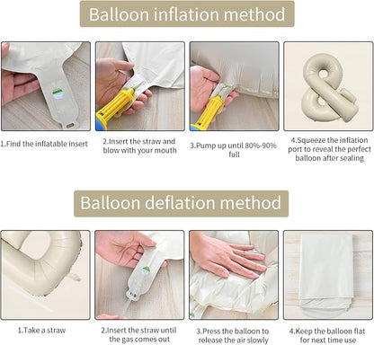 Biapian 40 Inch Ampersand Balloons, Cream Symbol & Foil Balloon, Big Single - Image 3