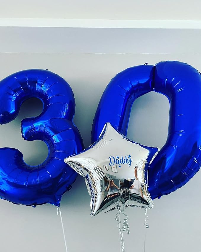 40 Inch Navy Blue 30 Number Balloons Giant Jumbo Huge 30 Foil Mylar Helium - Image 6