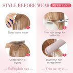 Hairro Clip In Bangs Wispy Hair Toppers For Women Remy Human Hair Short Thin Topper Hairpieces 3D Cover Clip On Fake Air Bang 11 Inches 14.5g #06 Light Brown