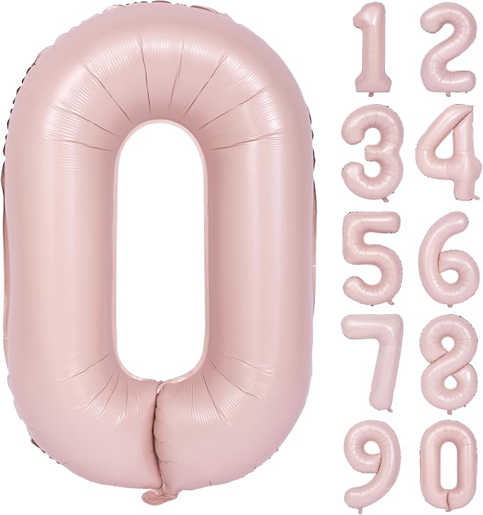 40 In Matte Pink Number Balloons Helium Foil Mylar Balloon Party Digital 0 | by Exquisitehighqualitypartydecorationstomeetyoureveryneed%EF%BC%81