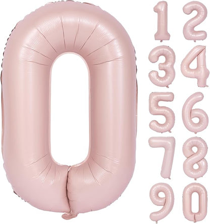 40 In Matte Pink Number Balloons Helium Foil Mylar Balloon Party Digital 0 | by Exquisitehighqualitypartydecorationstomeetyoureveryneed%EF%BC%81