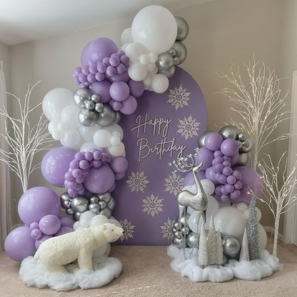 Purple Silver Balloons, 12 Inch Metallic Purple Silver Balloons Light Purple - Image 4