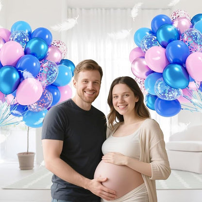 60pcs Pink and Blue Balloons 12inch - Image 5