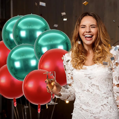 22 Inch Red and Green Foil Balloons - Image 3