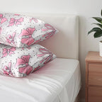 Bow Pink Satin Pillowcase for Hair & Skin Care, Standard Size Set of 2 - Luxurious Satin Pillow Cover with Envelope Closure(20x26 Inches)