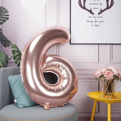 Rose Gold 60 Number Balloons Big Giant Jumbo Large Number 60 Foil Mylar Balloons - Image 4