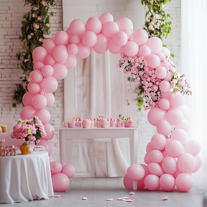 RUBFAC 135pcs Baby Pink Balloons Different Sizes 18 12 10 5 Inch - Image 5