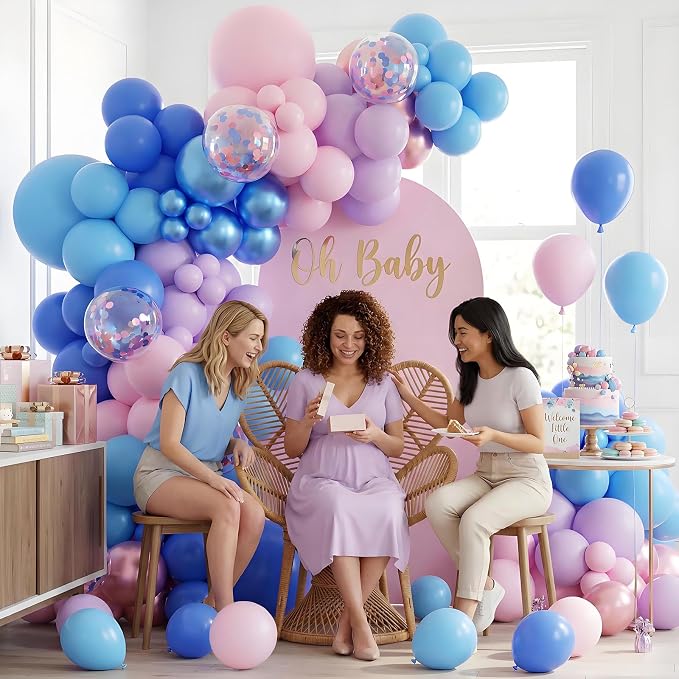 131pcs Pink and Blue Balloon Arch Kit - Image 6