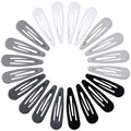 Small Hair Barrettes For Women No Slips Metal Snap Clips For Thin And Fine Hair,Matte Black Gray White,20 PCS,1.97 x 0.5 Inch.