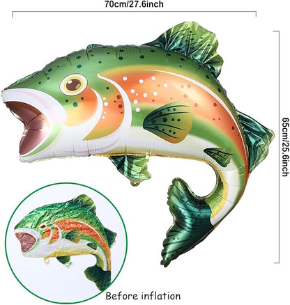 Rainbow Trout Fish Balloons for O-fishally One Fishing Themed Party Decor | - Image 2