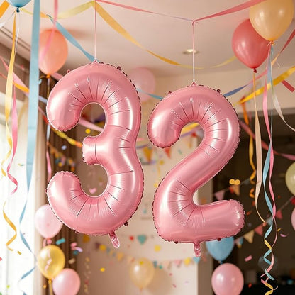 10 Pcs Number Balloons 32 Inch Pink 0-9 Number Mylar Foil Balloons Pink Custom - Image 7