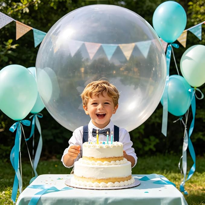 5Pcs Clear Big Balloons 36 Inch, Round Large Latex Party Balloons - Image 6