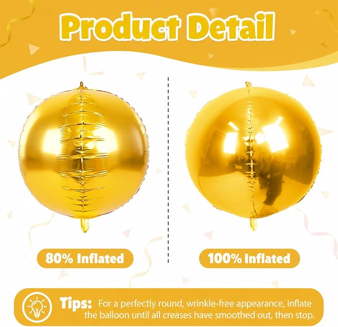 Biapian Green and Gold Round Balloons Foil, Metallic Gold Blue Large Balloons - Image 7