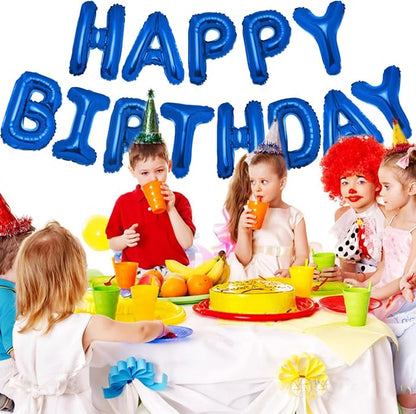PIGETALE 16 Inch Royal Blue Happy Birthday Balloon Banner, Unisex Party Supplies - Image 5