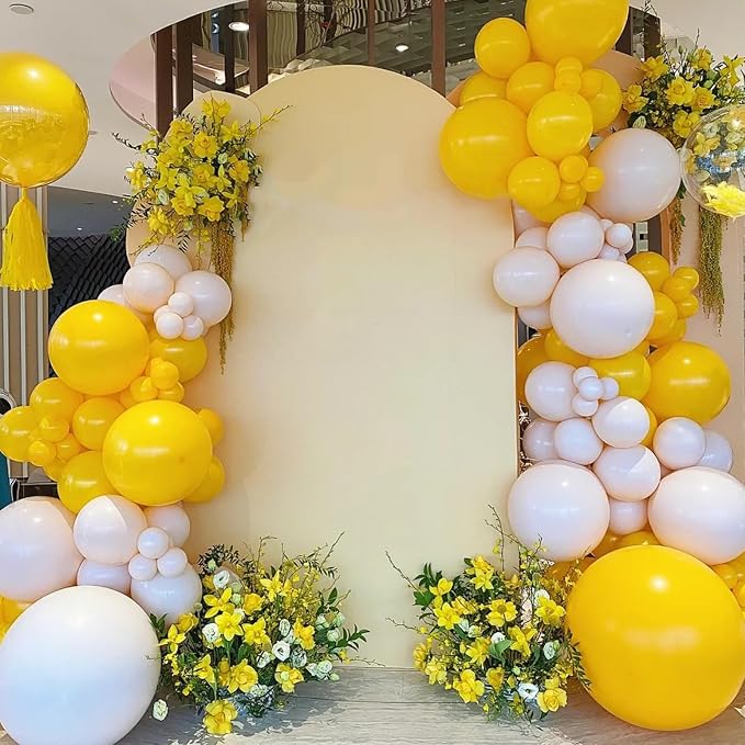 Voircoloria 130pcs Mustard Yellow Balloons Arch Kit, 18 12 10 5 Inch | - Image 5