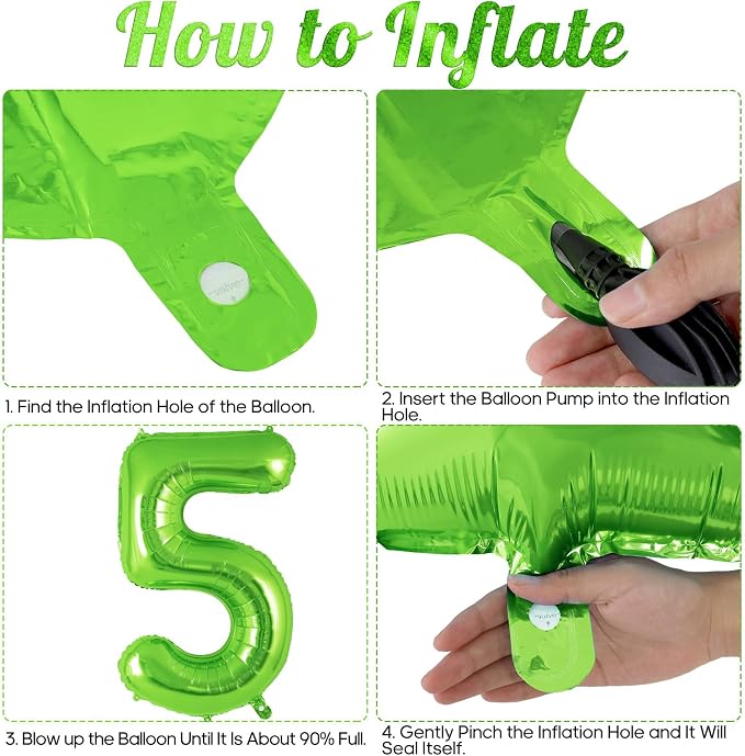 Green Number 5 Balloon 40 Inch, Big Large Foil Helium Number Balloons, Jumbo - Image 7