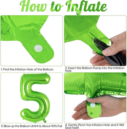 Green Number 5 Balloon 40 Inch, Big Large Foil Helium Number Balloons, Jumbo - Image 7