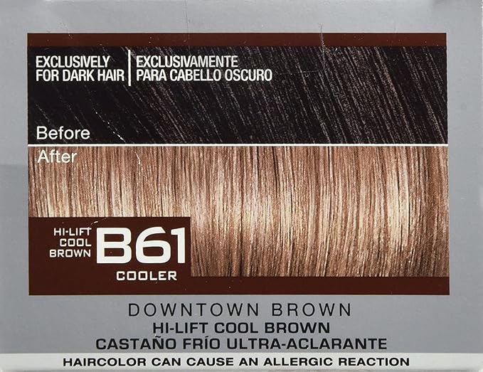 L'Oreal Paris Feria Multi-Faceted Shimmering Permanent Hair Color, B61 Downtown Brown, Hair Dye Kit, Pack of 2