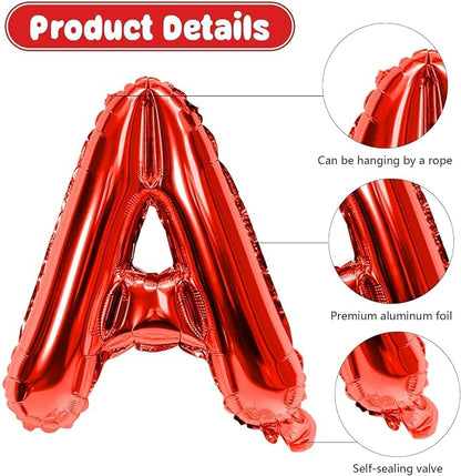 29PC Red Happy Birthday Balloon Banner, 16 Inch 3D Aluminum Letter Banner Sign - Image 7