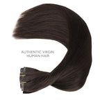 WENNALIFE Seamless Clip In Hair Extensions, 18 Inch 130g 7pcs Dark Brown Hair Extensions Clip in Human Hair Invisible PU Skin Weft Natural Remy Human Hair Extensions