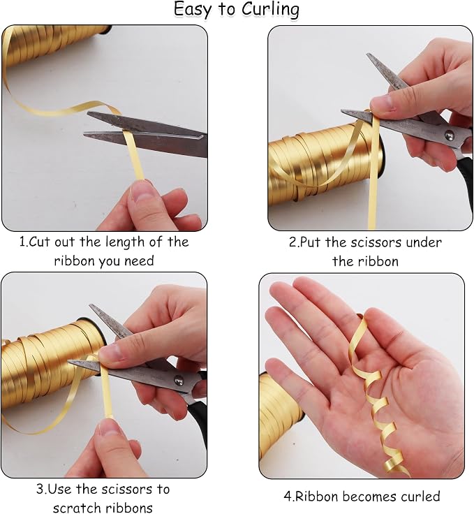 BEISHIDA Gold and Silver Curling Ribbons Balloon String Ribbons - Image 3