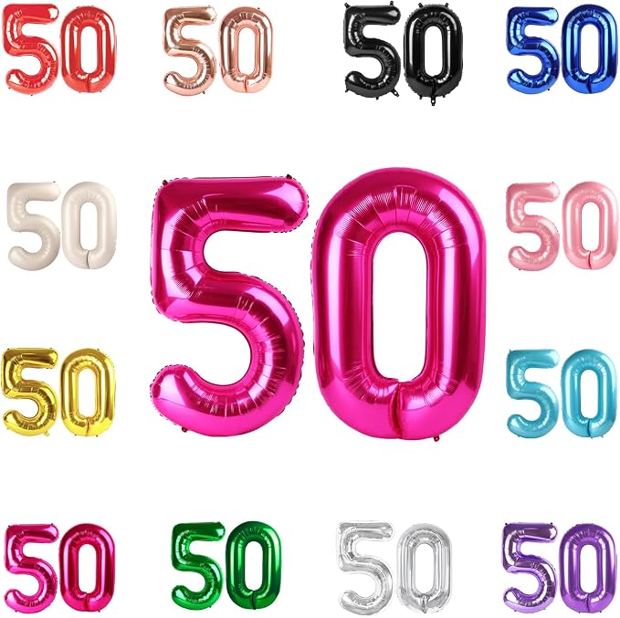 Hot Pink Number 50 Balloon 40 Inch by IWERP