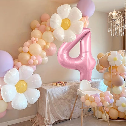 Pastel Pink 4 Balloons, 40 Inch Large Light Pink Foil Number Balloons 0-10 - Image 2