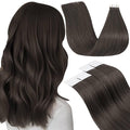 LaaVoo Tape in Human Hair Extensions Mocha Brown Tape in Extensions Human Hair Brown Hair Extension Tape on Soft Straight 22 Inch 50g 20pcs