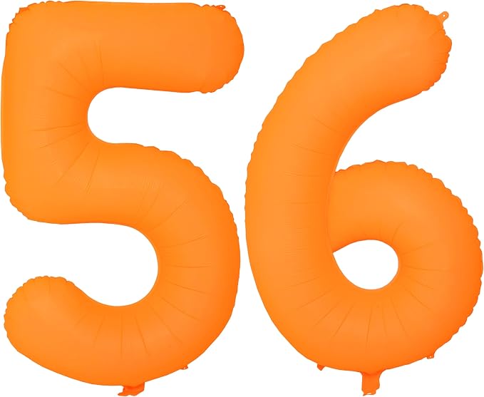 Orange Birthday Number 56 Balloon 40IN Fluorescent Orange 65 Balloon | by YOIOZAIZAI