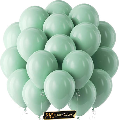 Pro Duralatex Mint Green Extra-Thick Balloons 120 Pack 10 inch | Pastel Light by Bezente