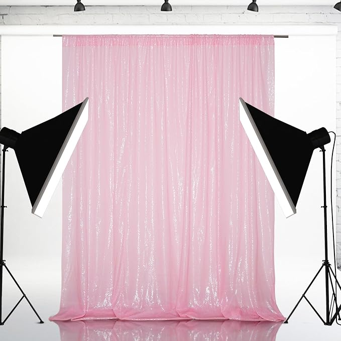 Eternal Beauty Pink 3mm Sequin Backdrop 6x8 Ft - Image 2