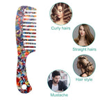 VOCOSTE 1 Pcs Hair Comb Wide Tooth, Anti-Static, for Thick, Curly Hair, Hair Comb, Detangling Comb, for Wet and Dry Multicolor