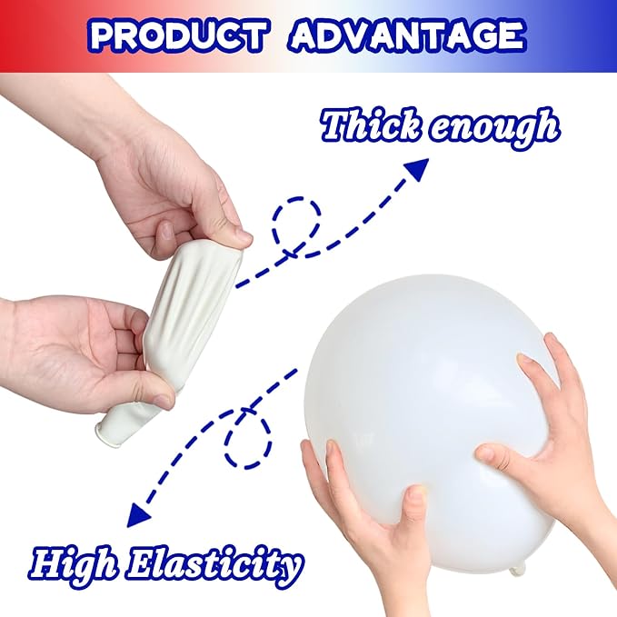 Red White and Blue Latex Balloons 100 Pack - Image 3