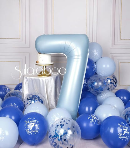 40 Inch Light Blue Number 7 Balloon 0-9 Big Helium Balloons | Large Giant - Image 5