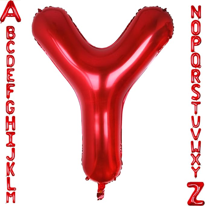 AULE 40 Inch Red Y Balloon Letter Foil A-Z Birthday Big Alphabet | Birthday by AULE